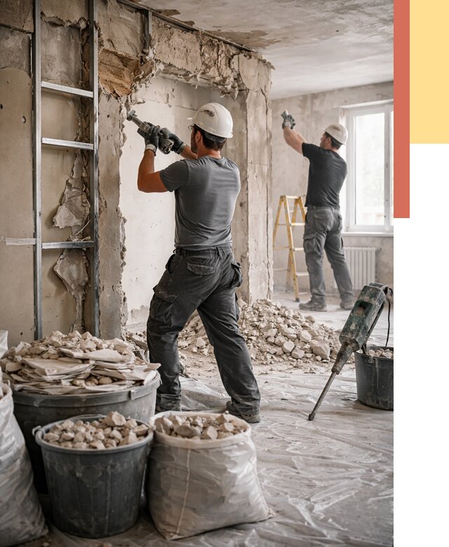 Демонтажные работы в Зеленокумске от 2749 руб. — услуги и цена под ключ | ОТДЕЛОЧНИК-Злм