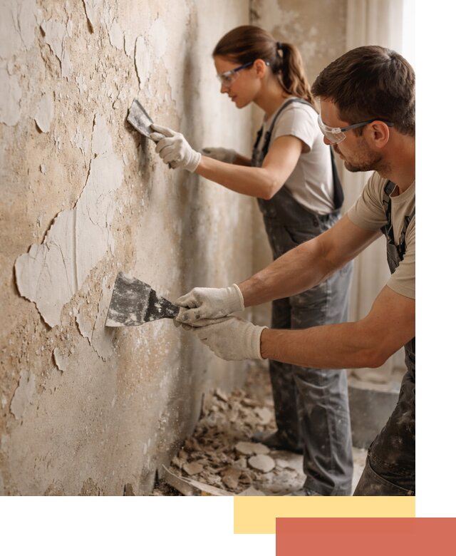 Снятие старой шпаклевки и подготовка поверхностей в Зеленокумске
