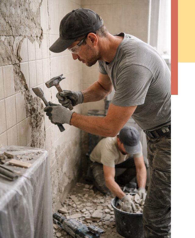 Демонтаж плитки со стен в Зеленокумске от 865 руб. — быстро и недорого | ОТДЕЛОЧНИК-Злм