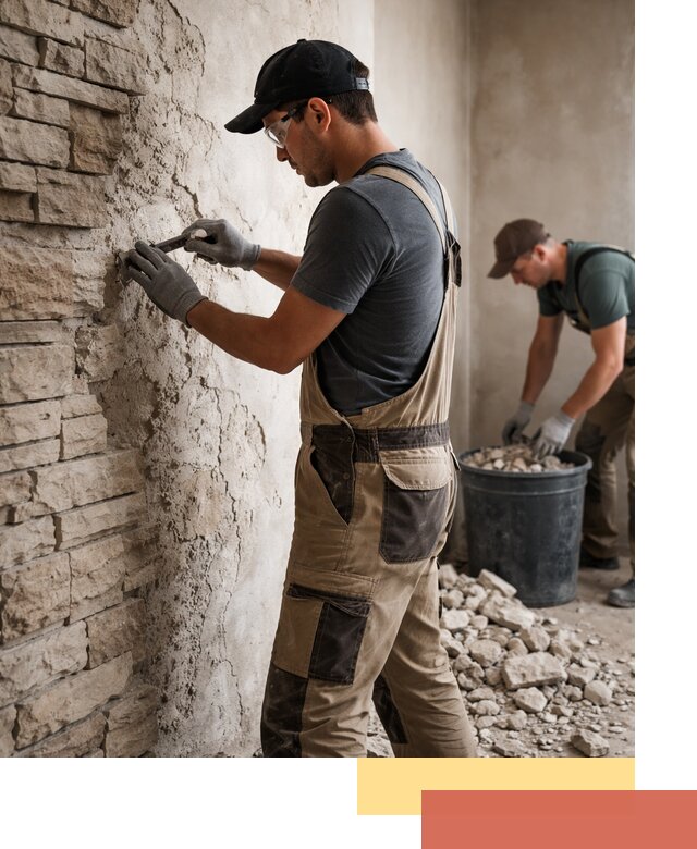 Демонтаж декоративного камня в Зеленокумске профессионально и безопасно