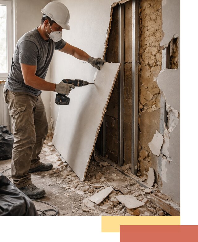 Демонтаж гипсокартона со стен в Зеленокумске качественно и быстро