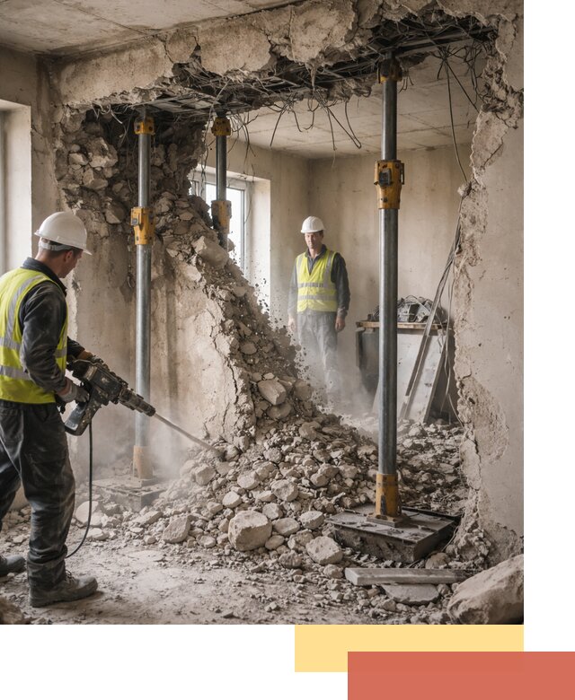 Снос несущих стен в Зеленокумске с гарантией безопасности и качества