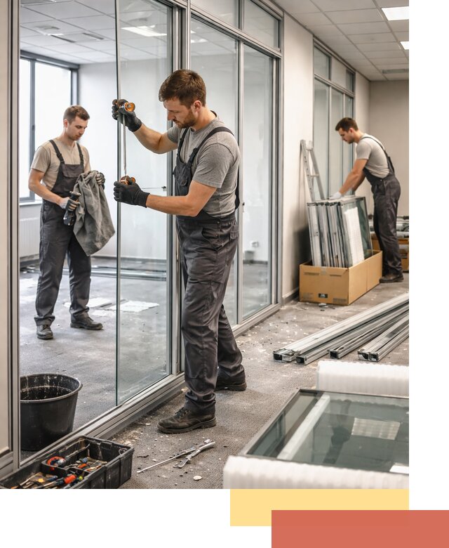 Демонтаж стеклянных перегородок в Зеленокумске быстро и безопасно