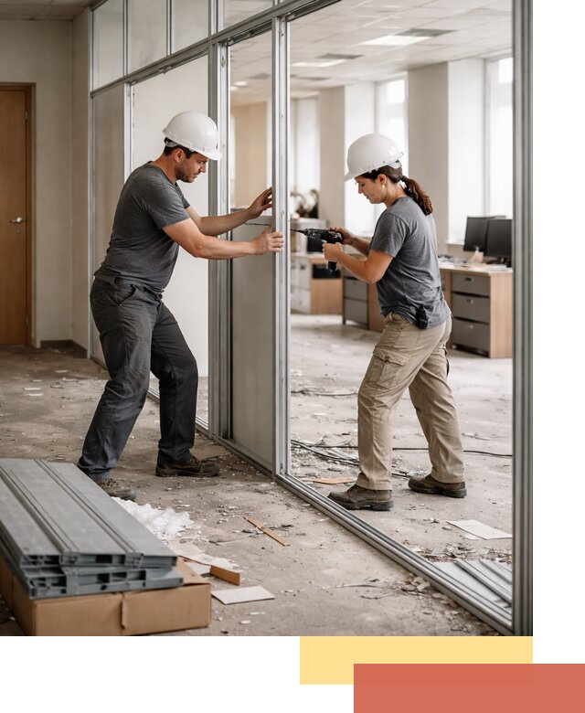 Демонтаж алюминиевых перегородок в Зеленокумске быстро и аккуратно