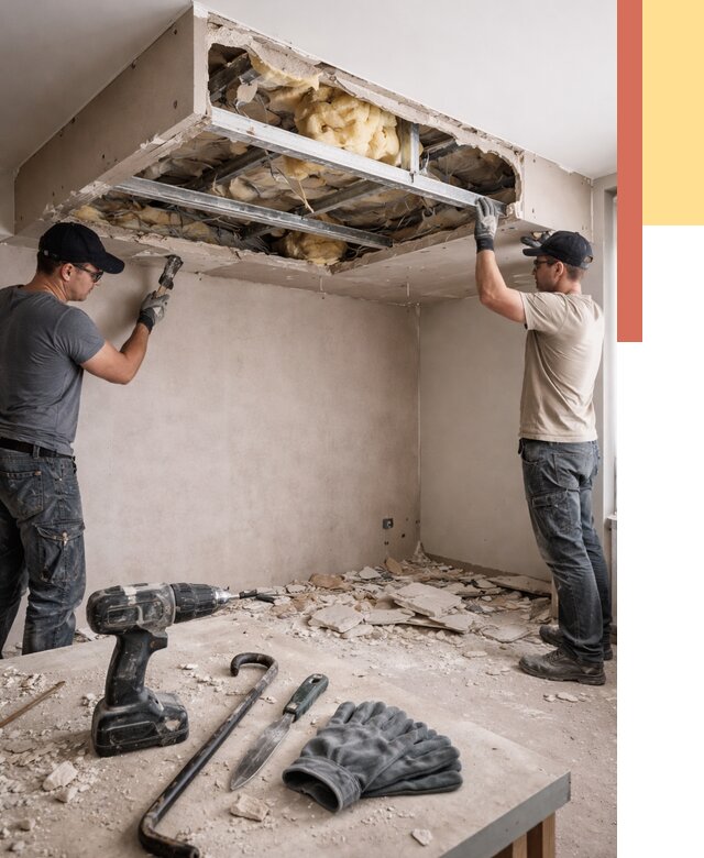 Демонтаж короба из гипсокартона в Зеленокумске от 1548 руб. — быстро и недорого | ОТДЕЛОЧНИК-Злм