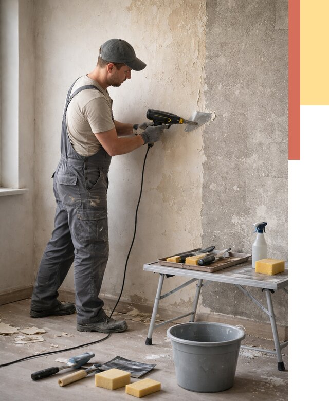 Очистка стен от клея в Зеленокумске от 1884 руб. — снятие и удаление клея со стен | ОТДЕЛОЧНИК-Злм