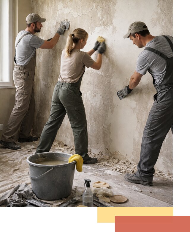 Очистка стен от клея и грунтовки в Зеленокумске качественно и быстро