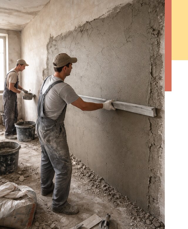 Цементная штукатурка стен в Зеленокумске от 4582 руб/м2 — быстро и недорого | ОТДЕЛОЧНИК-Злм