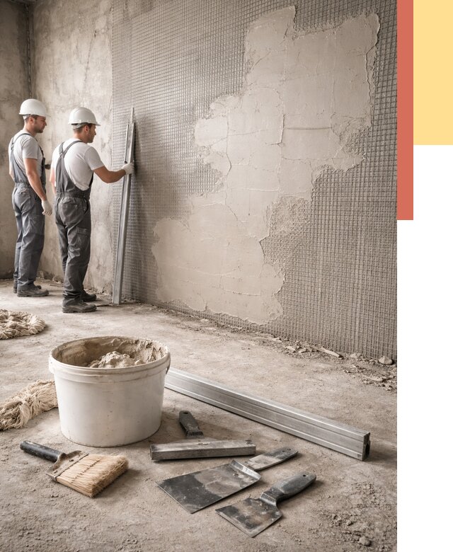 Штукатурка стен по сетке в Зеленокумске от 5600 руб./м2 — быстро и недорого | ОТДЕЛОЧНИК-Злм