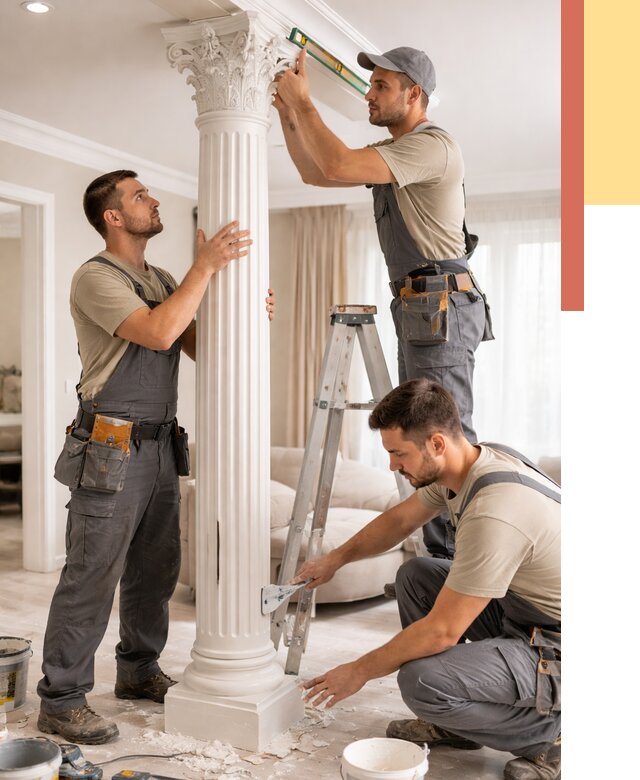 Установка декоративных колонн в Зеленокумске от 12218 руб. под ключ | ОТДЕЛОЧНИК-Злм