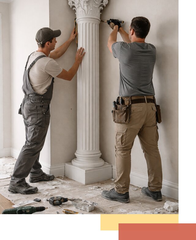 Установка декоративных колонн в Зеленокумске под ключ