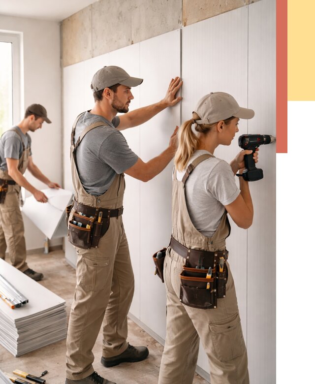 Монтаж ПВХ панелей на стены в Зеленокумске от 458 руб/м2 — быстро и недорого | ОТДЕЛОЧНИК-Злм