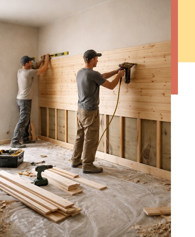 Монтаж деревянной вагонки на стены в Зеленокумске от 7637 руб. | Услуги монтажа вагонки | ОТДЕЛОЧНИК-Злм