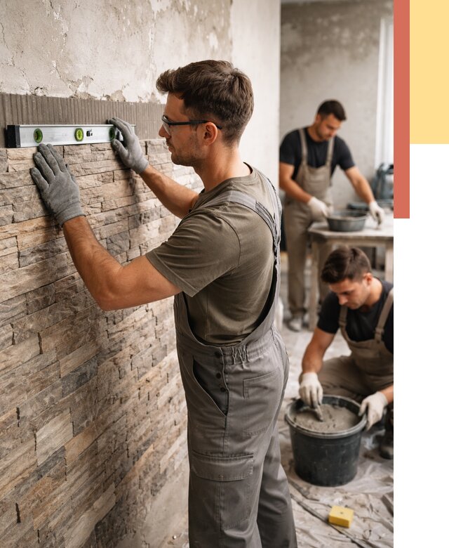 Монтаж искусственного камня в Зеленокумске от 4582 руб. под ключ | ОТДЕЛОЧНИК-Злм