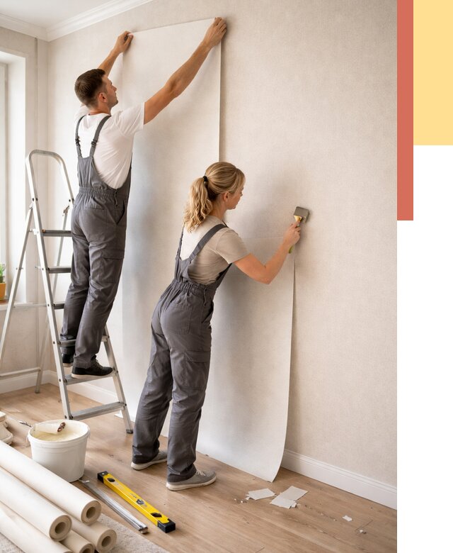 Поклейка флизелиновых обоев в Зеленокумске от 6109 руб. | Быстро и недорого — ОТДЕЛОЧНИК-Злм