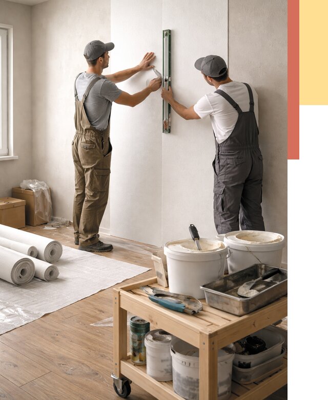 Поклейка стеклообоев в Зеленокумске от 6618 руб. за м2 — быстро и недорого | ОТДЕЛОЧНИК-Злм