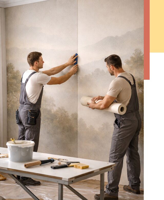 Поклейка фотообоев в Зеленокумске от 8655 руб/м² — быстро и недорого | ОТДЕЛОЧНИК-Злм