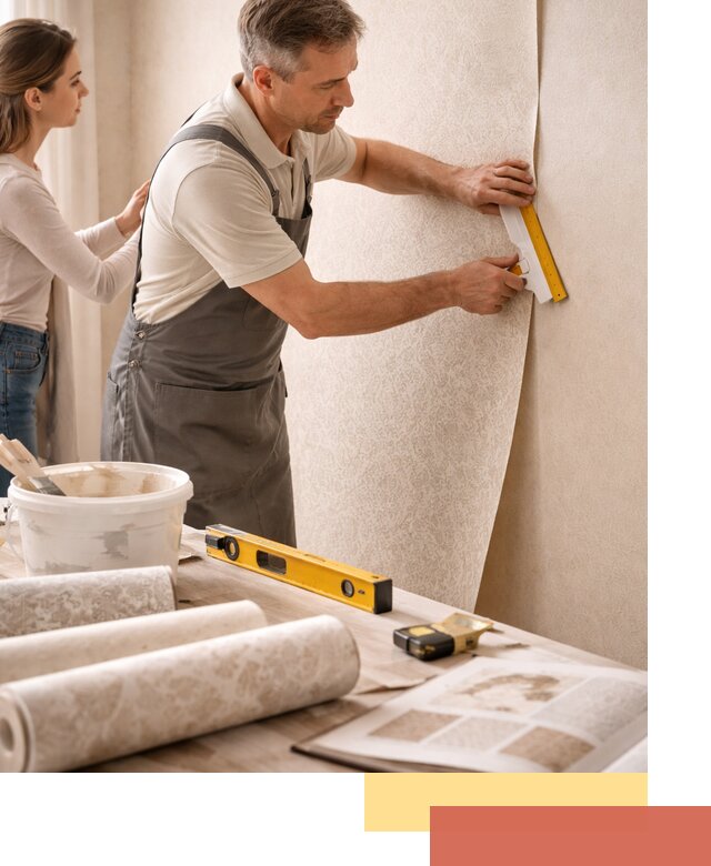 Поклейка обоев с подбором рисунка в Зеленокумске