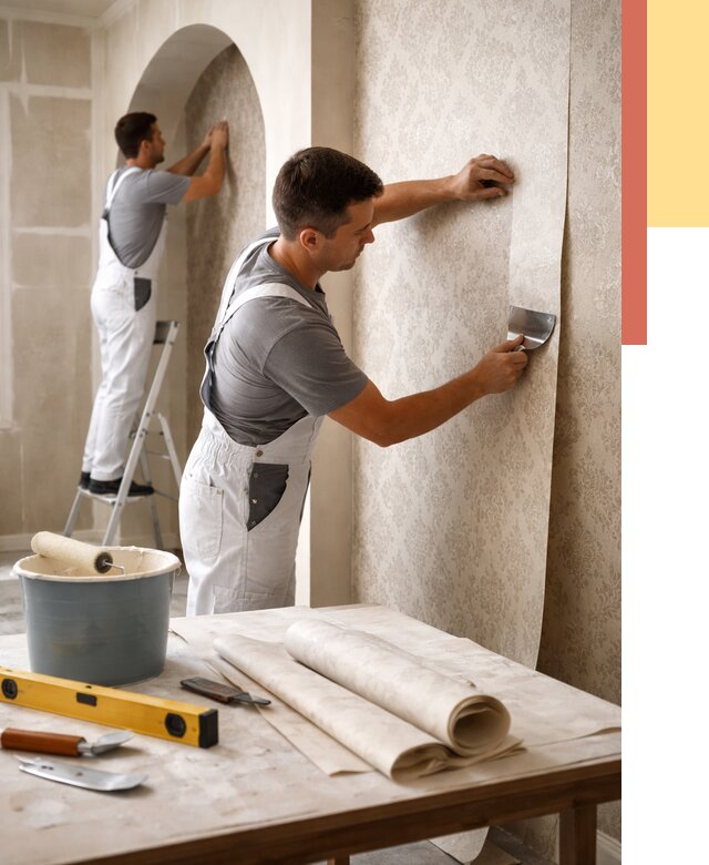 Поклейка обоев на сложные стены в Зеленокумске от 2851 руб. под ключ | ОТДЕЛОЧНИК-Злм