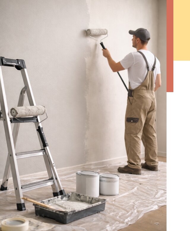 Покраска стен латексной краской в Зеленокумске от 4582 руб. за м2 | ОТДЕЛОЧНИК-Злм