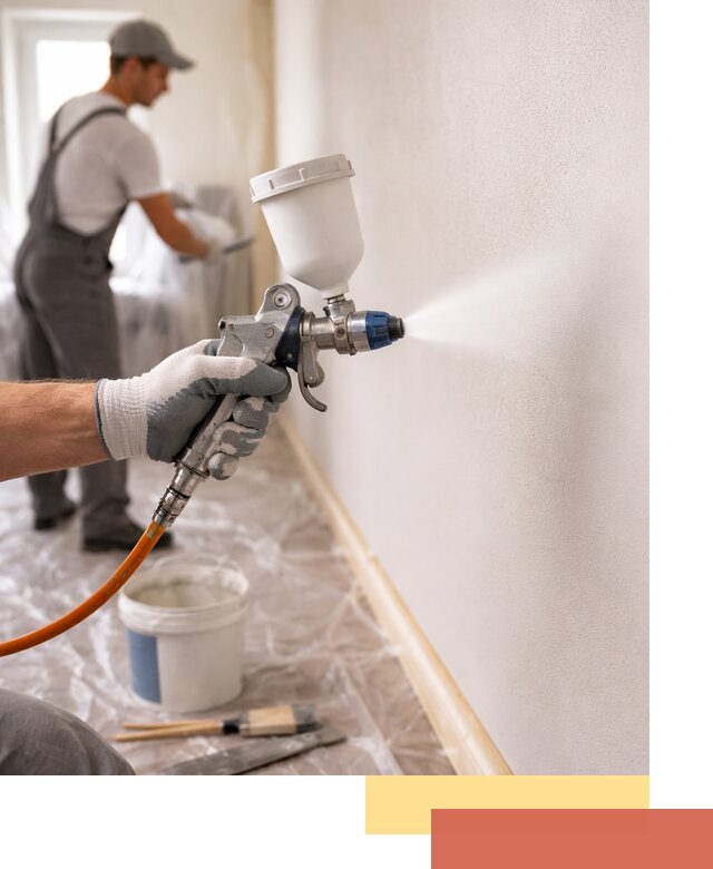 Покраска стен краскопультом в Зеленокумске быстро и качественно