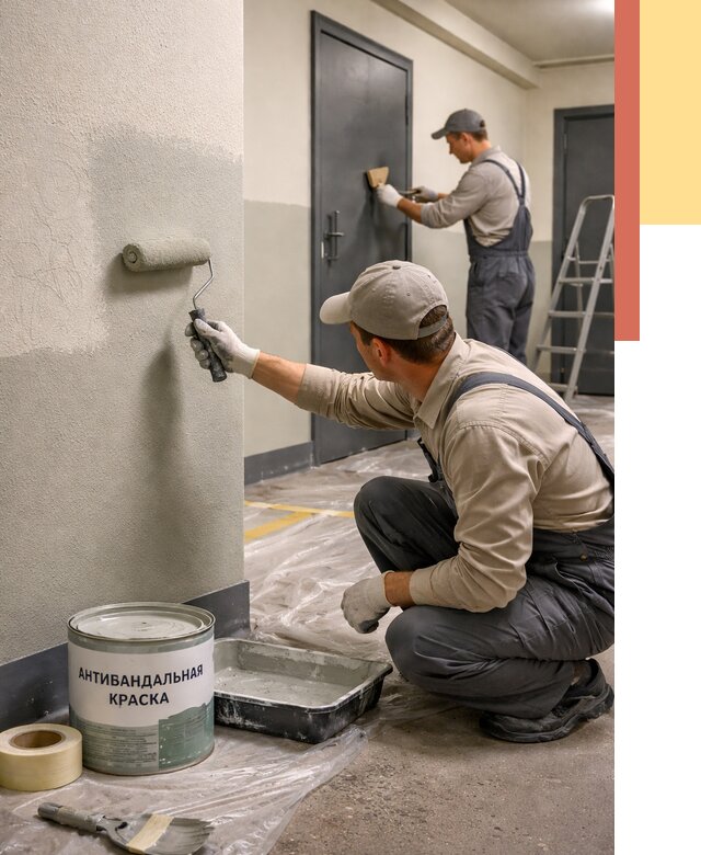 Покраска стен антивандальной краской в Зеленокумске от 4582 руб./м² под ключ | ОТДЕЛОЧНИК-Злм