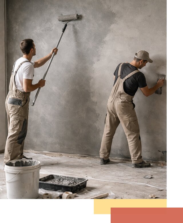 Покраска стен под бетон в Зеленокумске профессионально и недорого