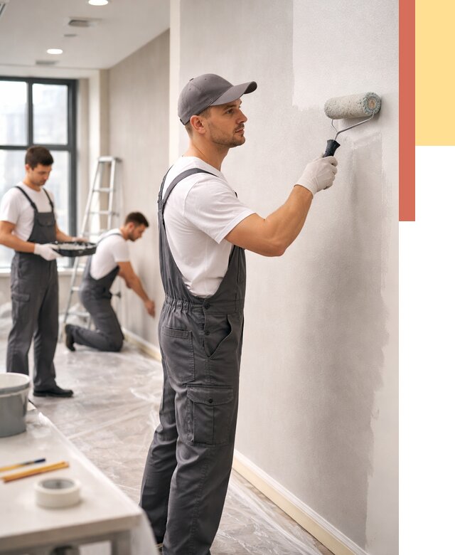 Покраска стен в офисе в Зеленокумске от 8655 руб. — быстро и недорого | ОТДЕЛОЧНИК-Злм