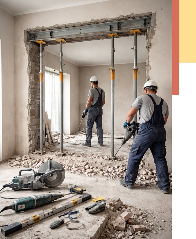 Прорезка проема в стене в Зеленокумске от 4582 руб. — быстро и недорого | ОТДЕЛОЧНИК-Злм