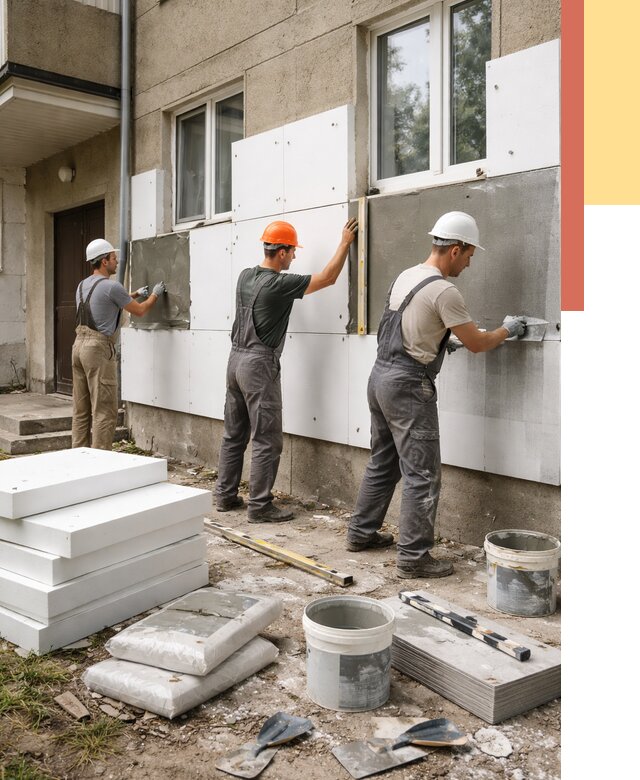 Утепление стен пенопластом в Зеленокумске от 1782 руб. — недорого и под ключ | ОТДЕЛОЧНИК-Злм