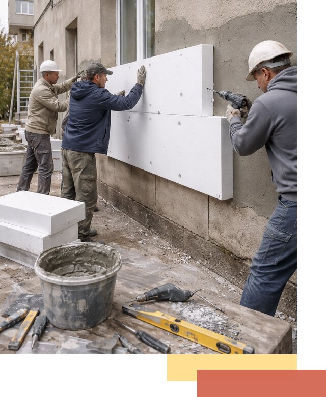 Утепление наружных стен пенопластом в Зеленокумске