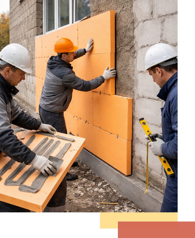 Утепление фасада пеноплексом под ключ в Зеленокумске