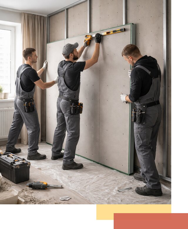 Шумоизоляция стен панелями ЗИПС в Зеленокумске для жилых и коммерческих помещений