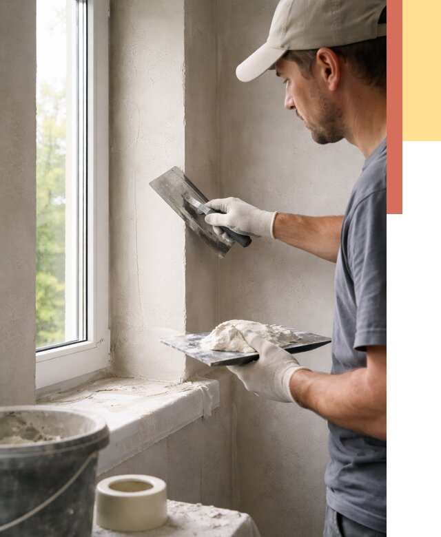 Штукатурка откосов в Зеленокумске от 4582 руб/м² — услуги и выравнивание под ключ | ОТДЕЛОЧНИК-Злм