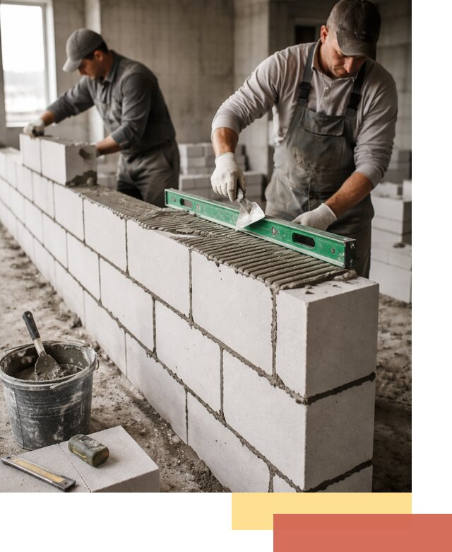 Кладка перегородок из газобетона в Зеленокумске быстро и качественно