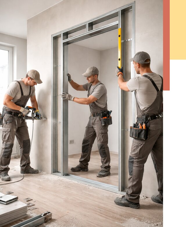 Устройство дверного проема в перегородке в Зеленокумске от 4582 руб. под ключ | ОТДЕЛОЧНИК-Злм