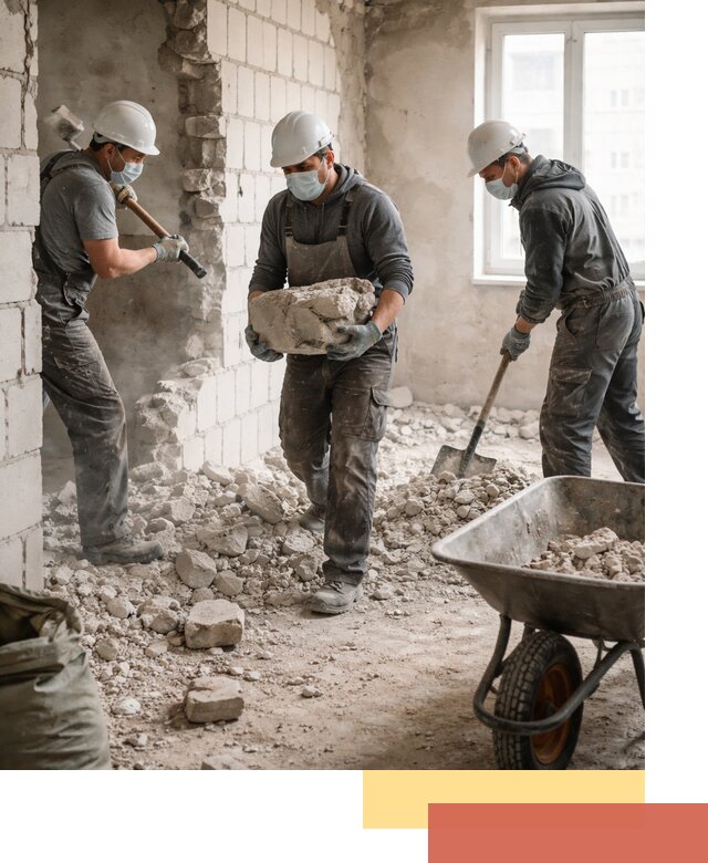 Демонтаж блочных перегородок в Зеленокумске быстро и аккуратно