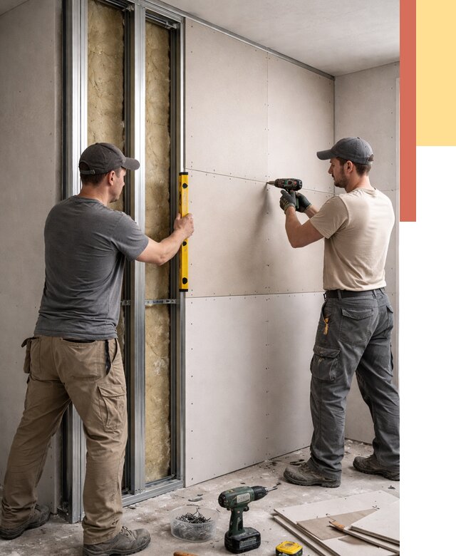 Монтаж двухслойной перегородки из гипсокартона в Зеленокумске от 1476 руб. | ОТДЕЛОЧНИК-Злм