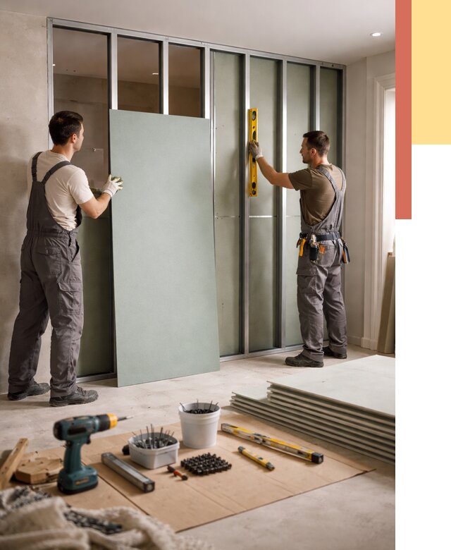 Перегородка из влагостойкого гипсокартона в Зеленокумске от 4887 руб. — монтаж под ключ | ОТДЕЛОЧНИК-Злм