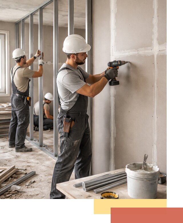 Перегородки из огнестойкого гипсокартона в Зеленокумске под ключ