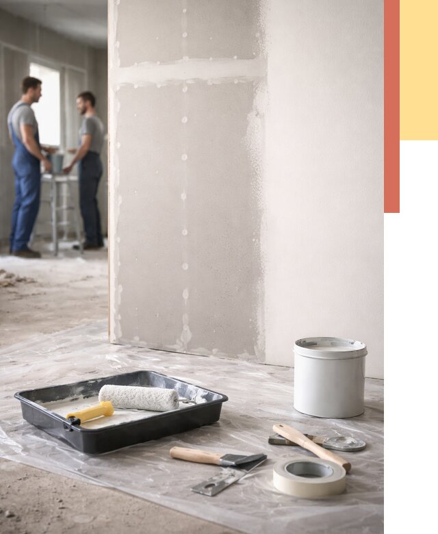 Покраска перегородок из гипсокартона в Зеленокумске от 4582 руб. под ключ | ОТДЕЛОЧНИК-Злм