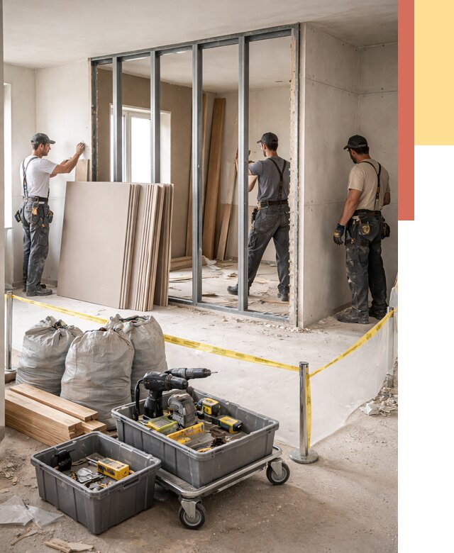 Перенос гипсокартонной перегородки в Зеленокумске под ключ от 4582 руб. | Демонтаж и монтаж – ОТДЕЛОЧНИК-Злм