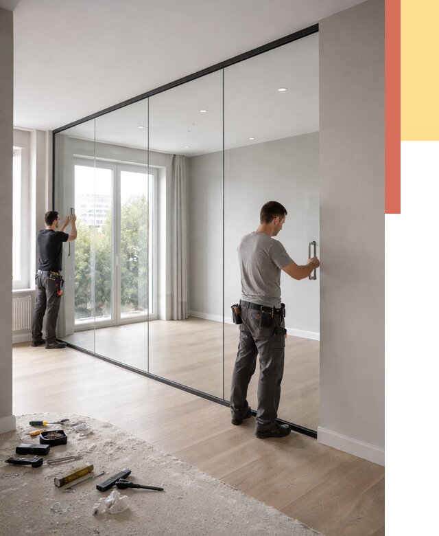 Изготовление стеклянных перегородок в Зеленокумске от 12575 руб. под ключ | ОТДЕЛОЧНИК-Злм