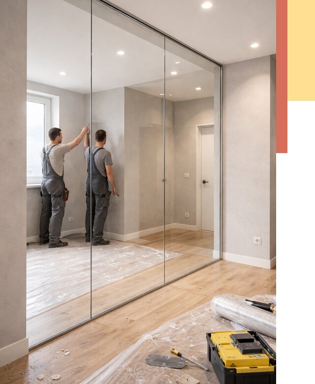 Безрамные стеклянные перегородки в Зеленокумске — монтаж от 9673 руб. | ОТДЕЛОЧНИК-Злм