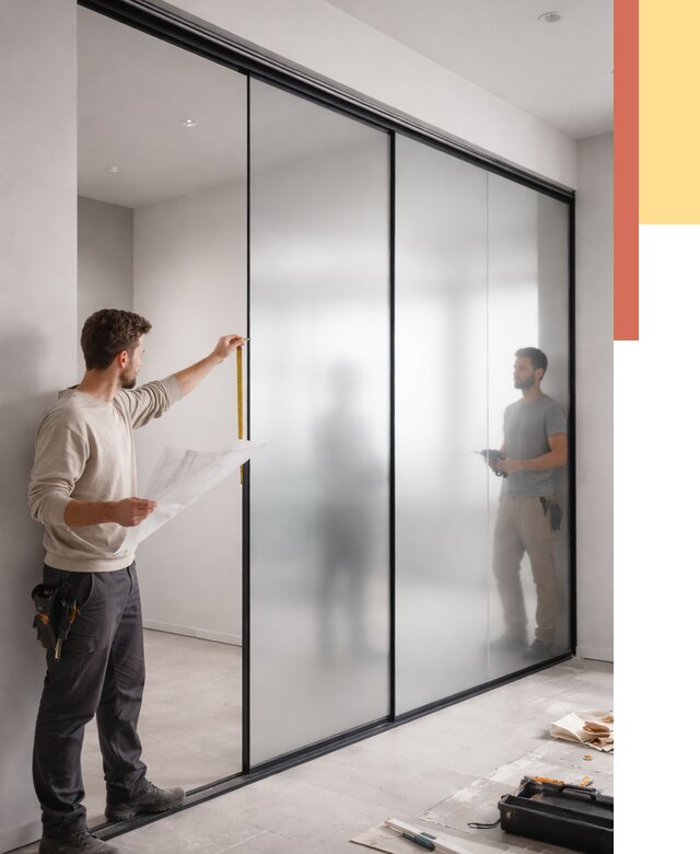 Матовые стеклянные перегородки в Зеленокумске от 8655 руб. — монтаж и установка | ОТДЕЛОЧНИК-Злм