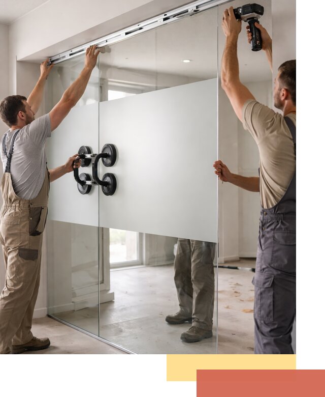 Матовые стеклянные перегородки под ключ в Зеленокумске