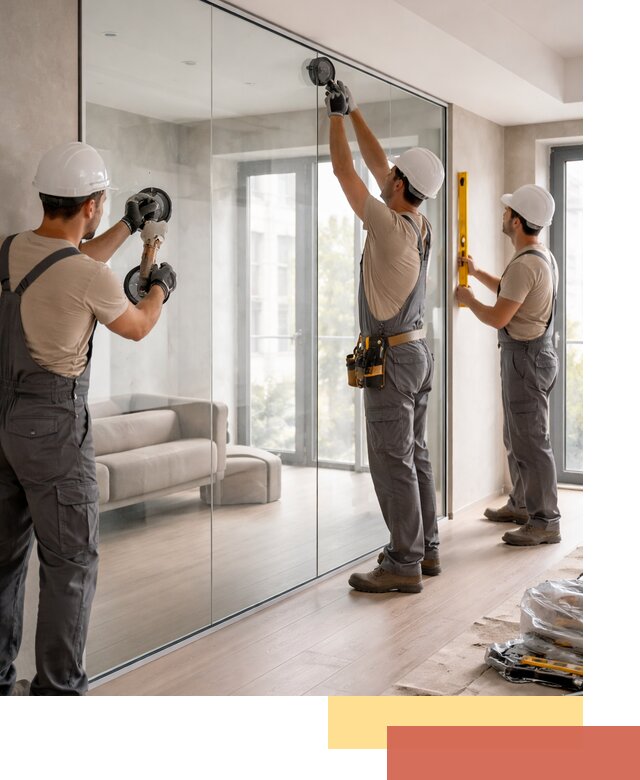 Перегородки из закаленного стекла в Зеленокумске для офисов и квартир