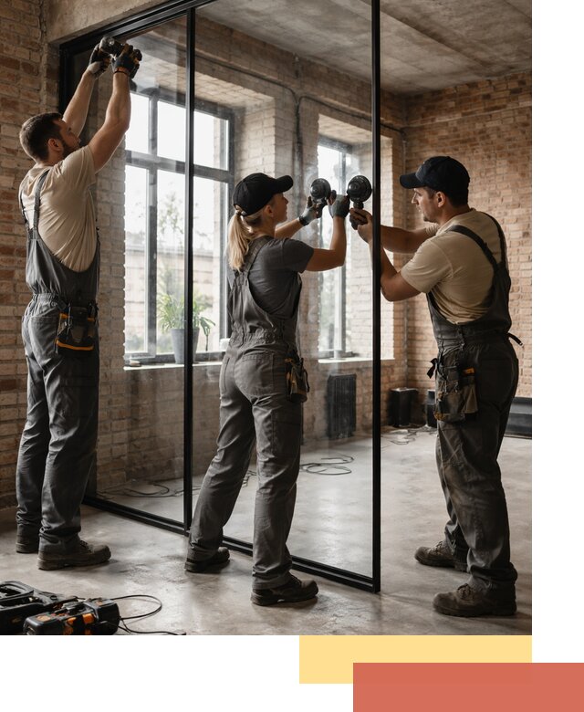 Стеклянные перегородки лофт — изготовление и монтаж в Зеленокумске