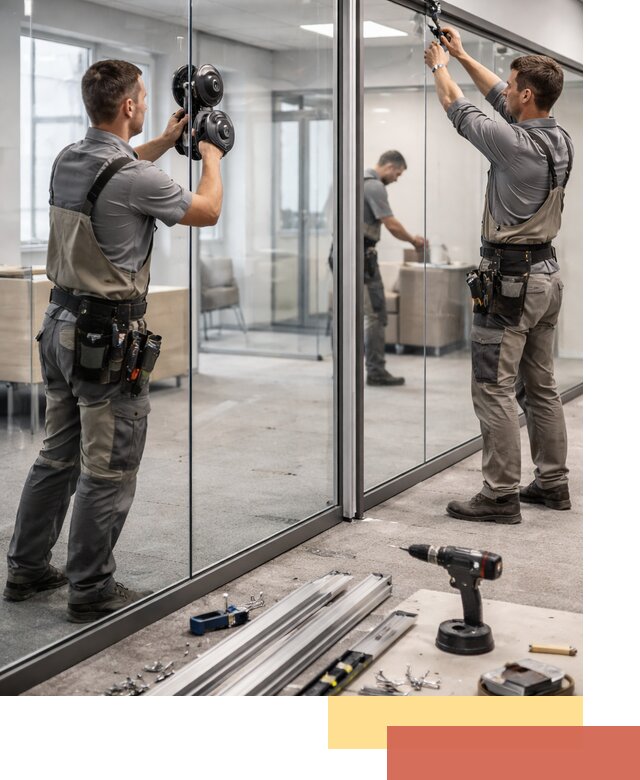 Стеклянные офисные перегородки под ключ в Зеленокумске