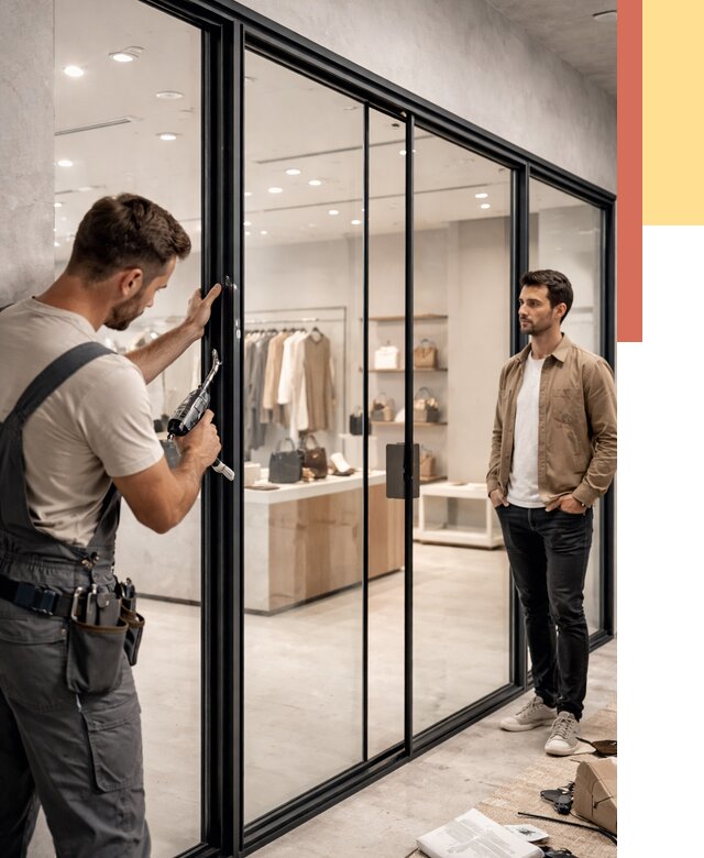 Стеклянные перегородки для магазинов в Зеленокумске от 8349 руб. под ключ | ОТДЕЛОЧНИК-Злм